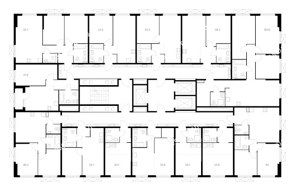 Планировка 10 этажа в доме корпус 3 в ЖК Савин парк