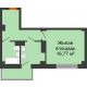 1 комнатная квартира 37,52 м² в ЖК Сокол Градъ, дом Литер 1 - планировка