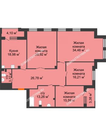 4 комнатная квартира 161,68 м² - ЖД Коллекция