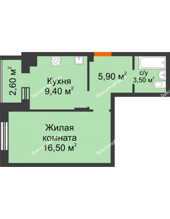 1 комнатная квартира 36,6 м² в Микрорайон Прибрежный, дом № 4
