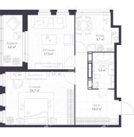 2 комнатная квартира 73,2 м² в ЖК Veren Next Шуваловский, дом 9 - планировка