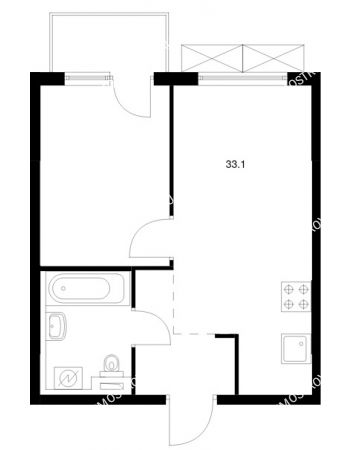 1 комнатная квартира 33,1 м² в ЖК Савин парк, дом корпус 8