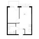 1 комнатная квартира 33,1 м² в ЖК Савин парк, дом корпус 8 - планировка