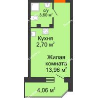Студия 21,48 м² в ЖК Свобода, дом №2 - планировка