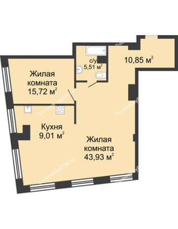 2 комнатная квартира 85,02 м² - ЖК Гранд Панорама