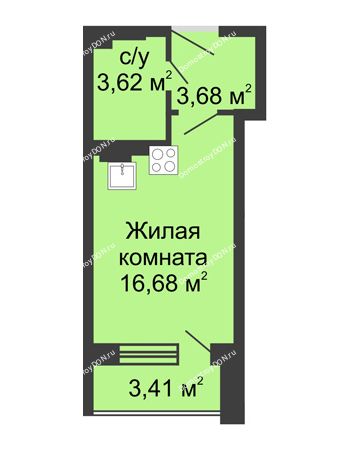 Студия 27,41 м² - ЖК Вдохновение