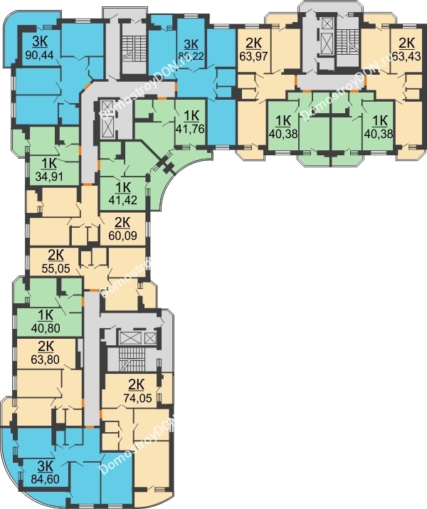 Планировка 2 этажа в доме Литер 17 в Микрорайон Красный Аксай