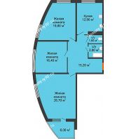 3 комнатная квартира 97,8 м² в ЖК Fresh (ЖК Фреш), дом Литер 2 - планировка