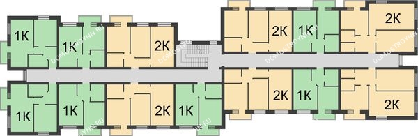 Планировка 3 этажа в доме №1, Индустриальная улица в ЖК Окский берег