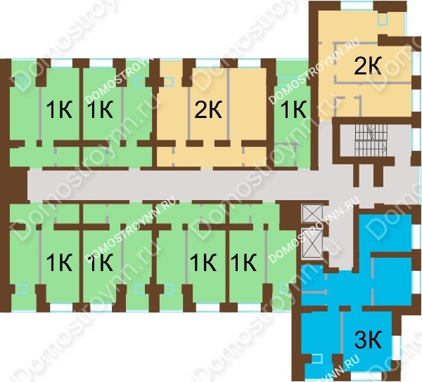 Планировка 6 этажа в доме № 69 в ЖК Рубин
