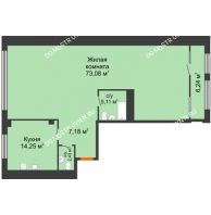 1 комнатная квартира 108,29 м² в ЖК Renaissance (Ренессанс), дом № 1 - планировка