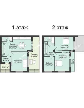 4 комнатная квартира 158,6 м² в КП DolinaGreen (Долина Грин), дом Типа квадрохаус (158,6 м2)