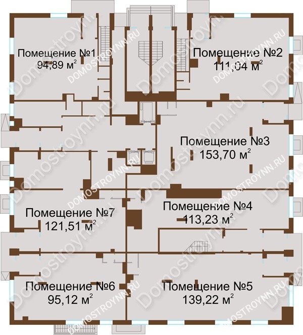 Планировка 1 этажа в доме № 2 в ЖК Высоково