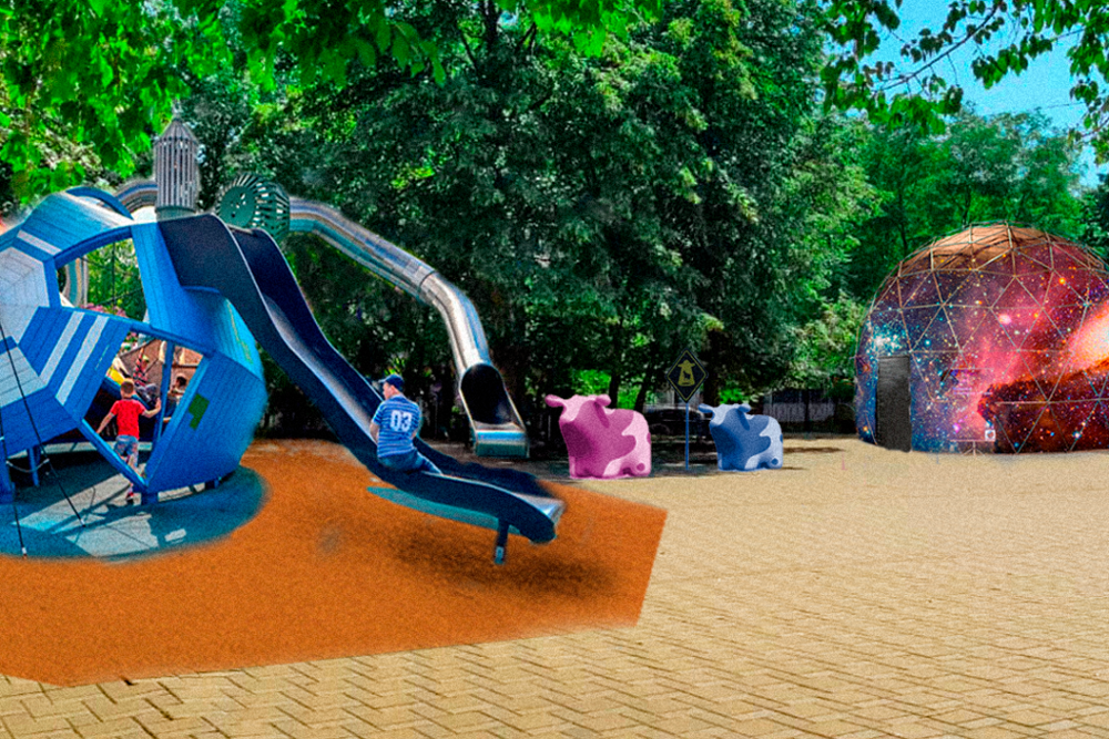 Сквер «Семицветик» рядом с просп. Коммунистический в Ростове концептуально обновят