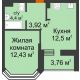 1 комнатная квартира 35,13 м² в ЖК Светлоград, дом Литер 16 - планировка