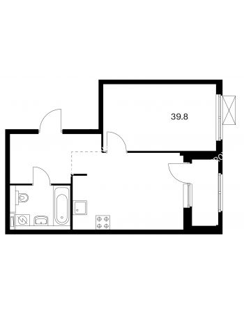 1 комнатная квартира 39,8 м² в ЖК Савин парк, дом корпус 4