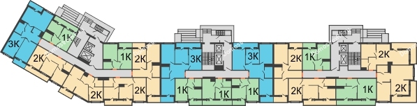 Планировка 1 этажа в доме Литер 2 в ЖК Грани