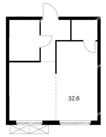 1 комнатная квартира 32,6 м² в ЖК Савин парк, дом корпус 3