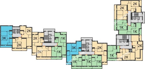 Планировка 8 этажа в доме № 1 в ЖК Корица