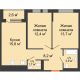 2 комнатная квартира 57 м² в ЖК Озерный парк, дом Корпус 1Б - планировка
