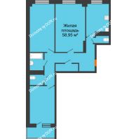 3 комнатная квартира 96,68 м² в ЖК Сокол Градъ, дом Литер 6 - планировка