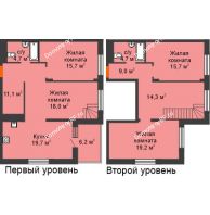 4 комнатная квартира 138,2 м² в ЖК Октябрьский, дом ГП-4 - планировка