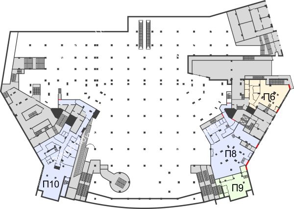 Планировка -1 этажа в доме Коммерческие помещения в ЖК Атлант Сити