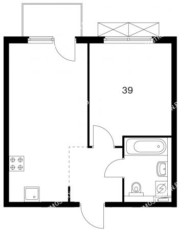 1 комнатная квартира 39 м² в ЖК Савин парк, дом корпус 3
