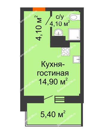 Студия 28,5 м² в ЖК Екатерининский, дом № 2б