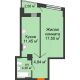 1 комнатная квартира 39,26 м² в ЖК Рубин, дом Литер 3 - планировка