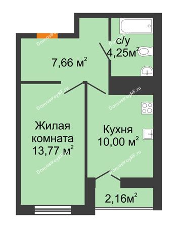 1 комнатная квартира 36,84 м² - ЖК Старт