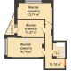 2 комнатная квартира 57,17 м² в ЖК Рубин, дом Литер 3 - планировка