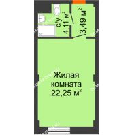 Апартаменты-студия 29,85 м², Апартаменты Бирюза в Гордеевке - планировка