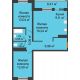 3 комнатная квартира 73,22 м² в ЖК Облака, дом Литер 2 - планировка
