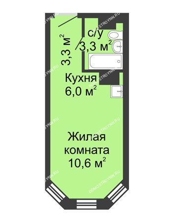 Студия 23,2 м² - Дом Студии на Лядова