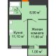 1 комнатная квартира 36,3 м², ЖК Клубный дом на Мечникова - планировка