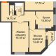 2 комнатная квартира 64,3 м² в ЖК Высота, дом 4 позиция - планировка