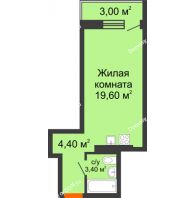 Студия 30,4 м² в ЖК На Тимошенко, дом № 1 - планировка